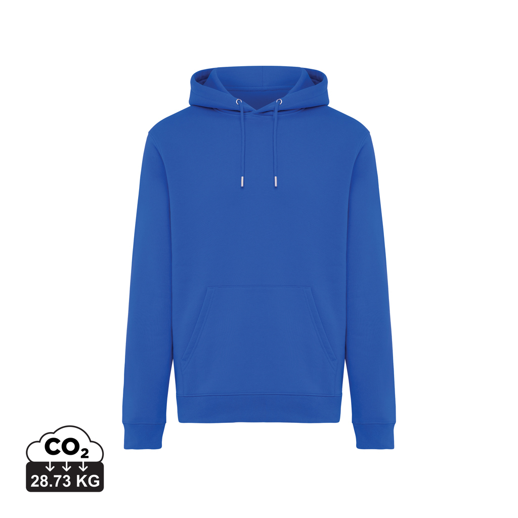 Sweat à capuche promotionnel mixte en coton bio Joshua Bleu royal